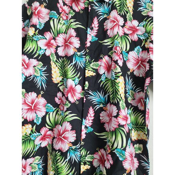 SSLR Mens Hawaiian Short Sleeve Flower Button Up Casual Shirt Size Large NEW - Picture 4 of 6